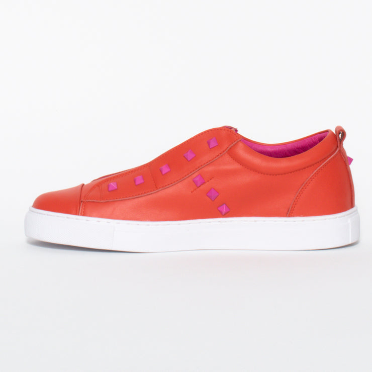 Minx Tino Stud Tangerine Pink Sneaker inside. Size 46 womens shoes