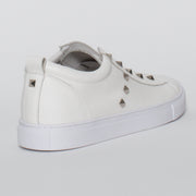 Minx Tino Stud White Silver Stud Sneaker back. Size 45 womens shoes