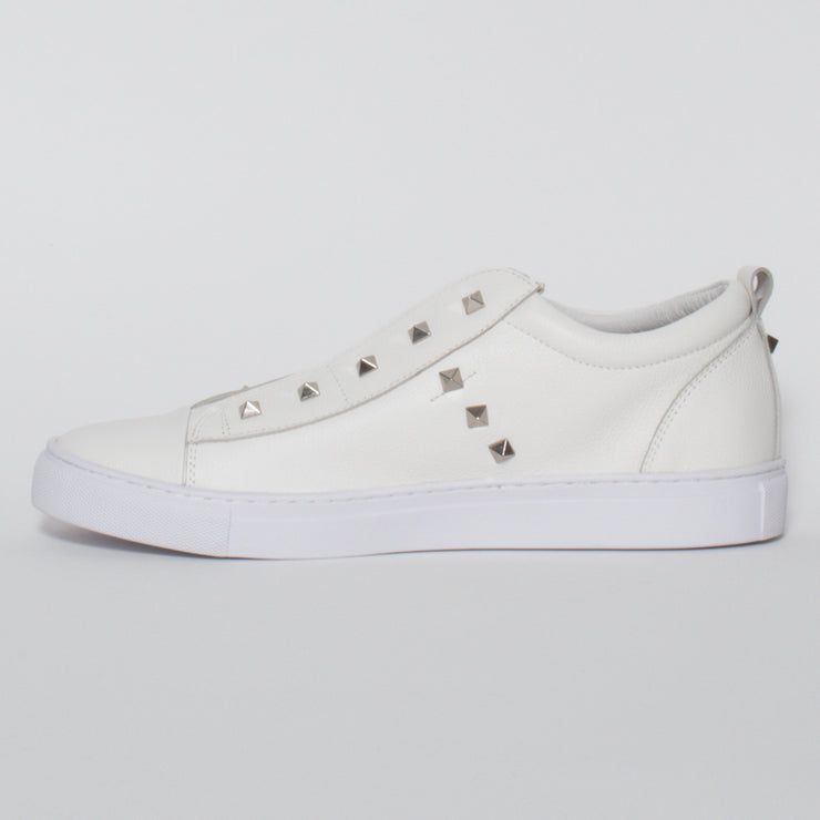 Minx Tino Stud White Silver Stud Sneaker inside. Size 46 womens shoes