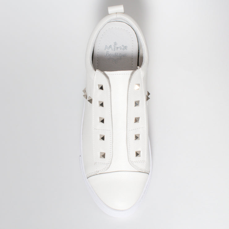 Minx Tino Stud White Silver Stud Sneaker top. Size 43 womens shoes