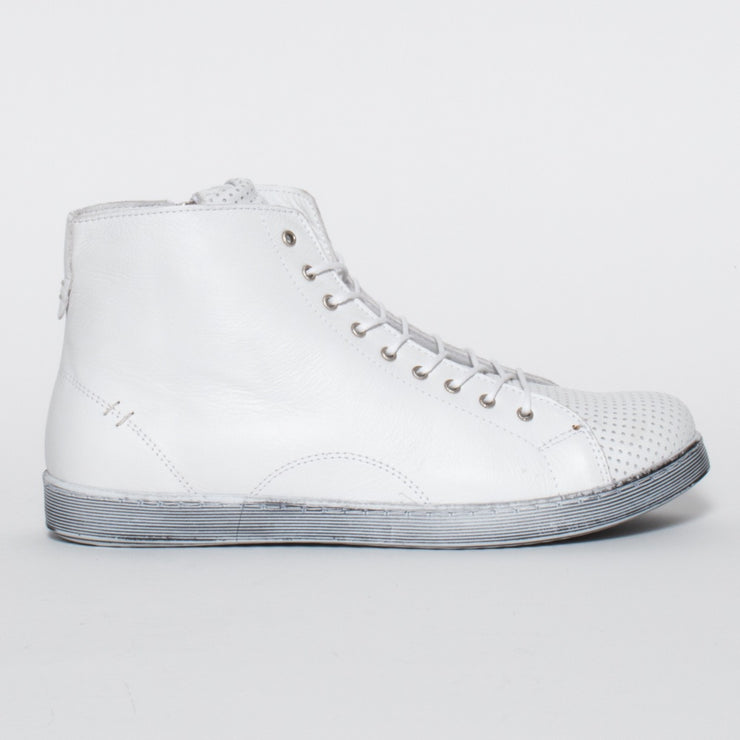 Rilassare Trinity White Ankle Boot side. Size 44 womens boots