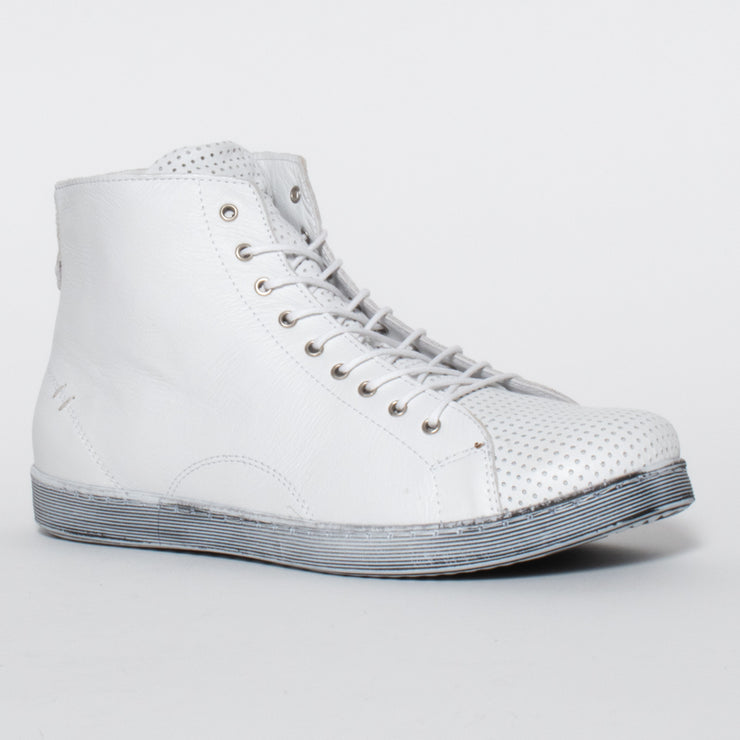 Rilassare Trinity White Ankle Boot front. Size 45 womens boots