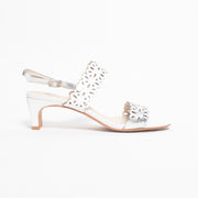 Katie N Me Unna White Kid Sandal side. Size 42 womens shoes