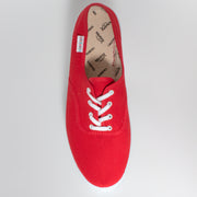 Victoria Vala Red Sneaker inside view. Womens size 45 shoes OVERHEAD VIEW