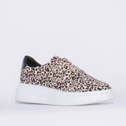 Minx Zena Heart Cheetah Pony Print Sneaker front. Size 43 womens shoes