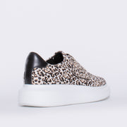 Minx Zena Heart Cheetah Pony Print Sneaker back. Size 44 womens shoes