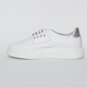 Minx Zena Stud on Tessa White Silver sneakers inside. Size 45 womens shoes