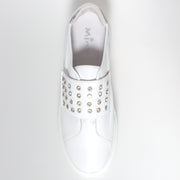 Minx Zena Stud on Tessa White Silver sneakers top. Size 46 womens shoes