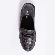 Minx Bite Marks Cocoa Check Loafer top. Size 43 womens shoes