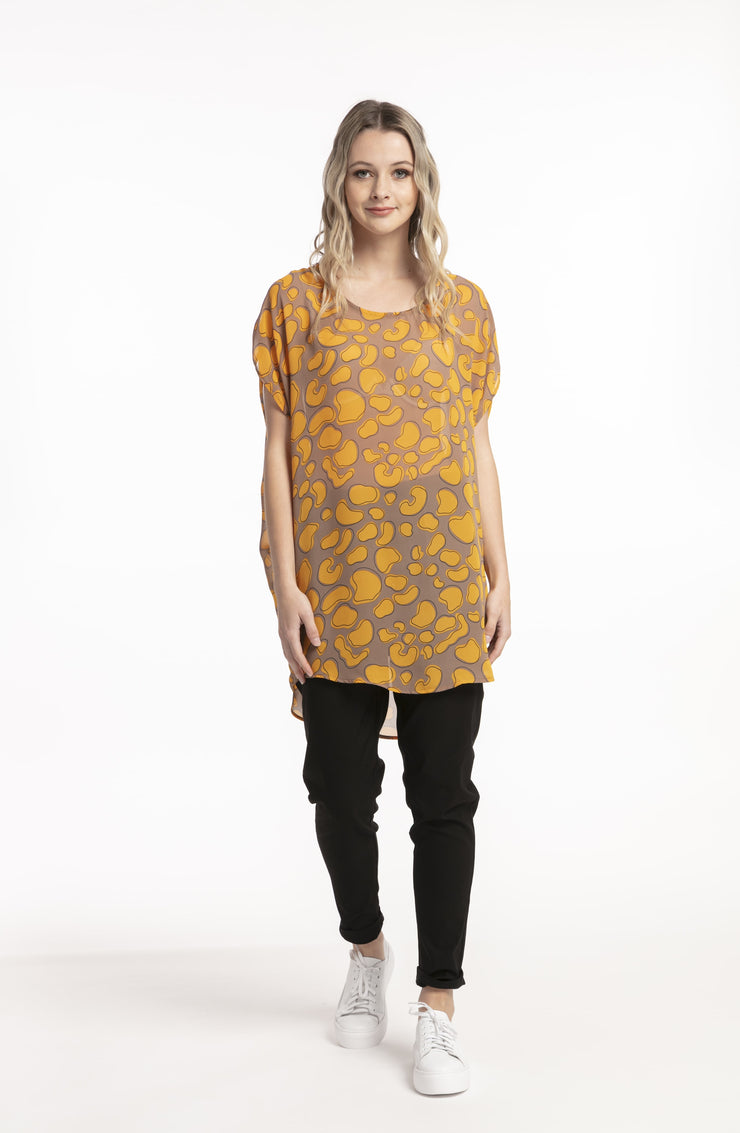 Games Top Yellow Print
