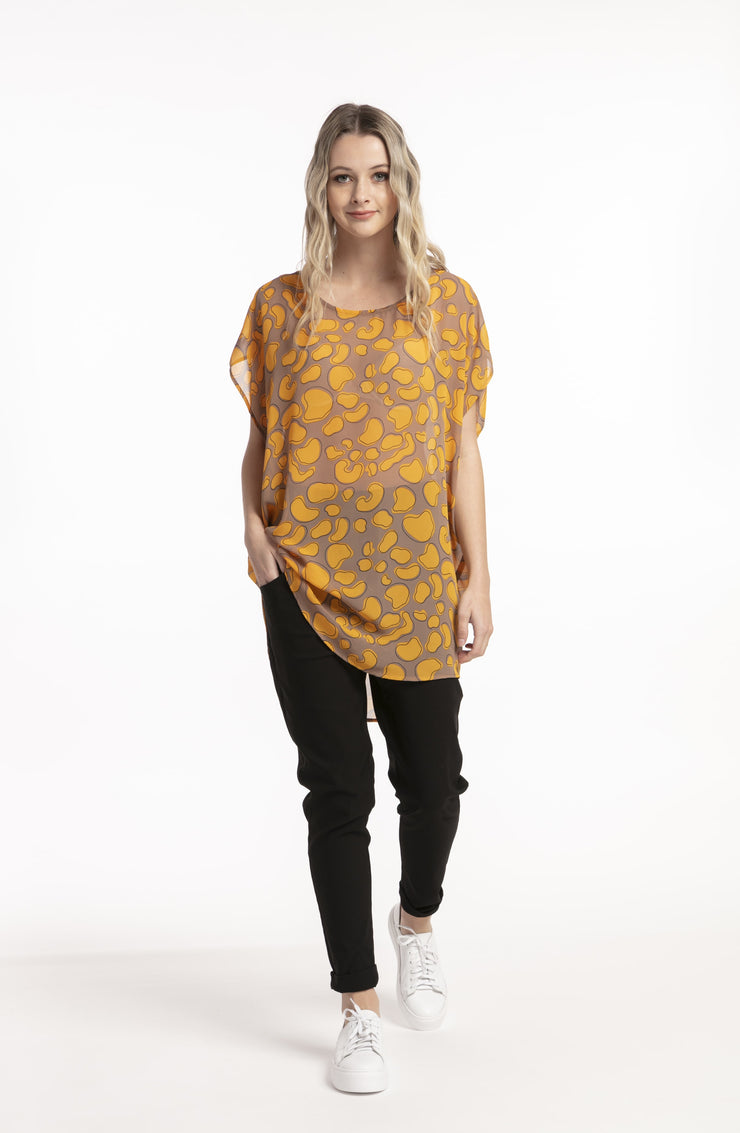 Games Top Yellow Print